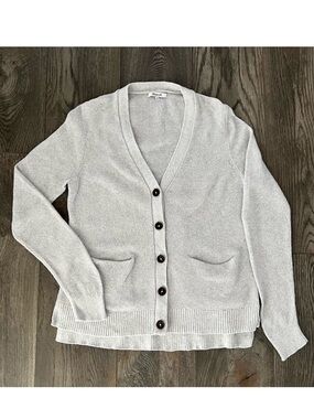 MADEWELL Gray Textured Button Front Cardigan Knit Sweater Size M